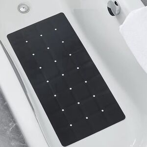 Foldable Non Slip Silicon Bath 28-inch x 14-inch (Rectangular), Foldable-black